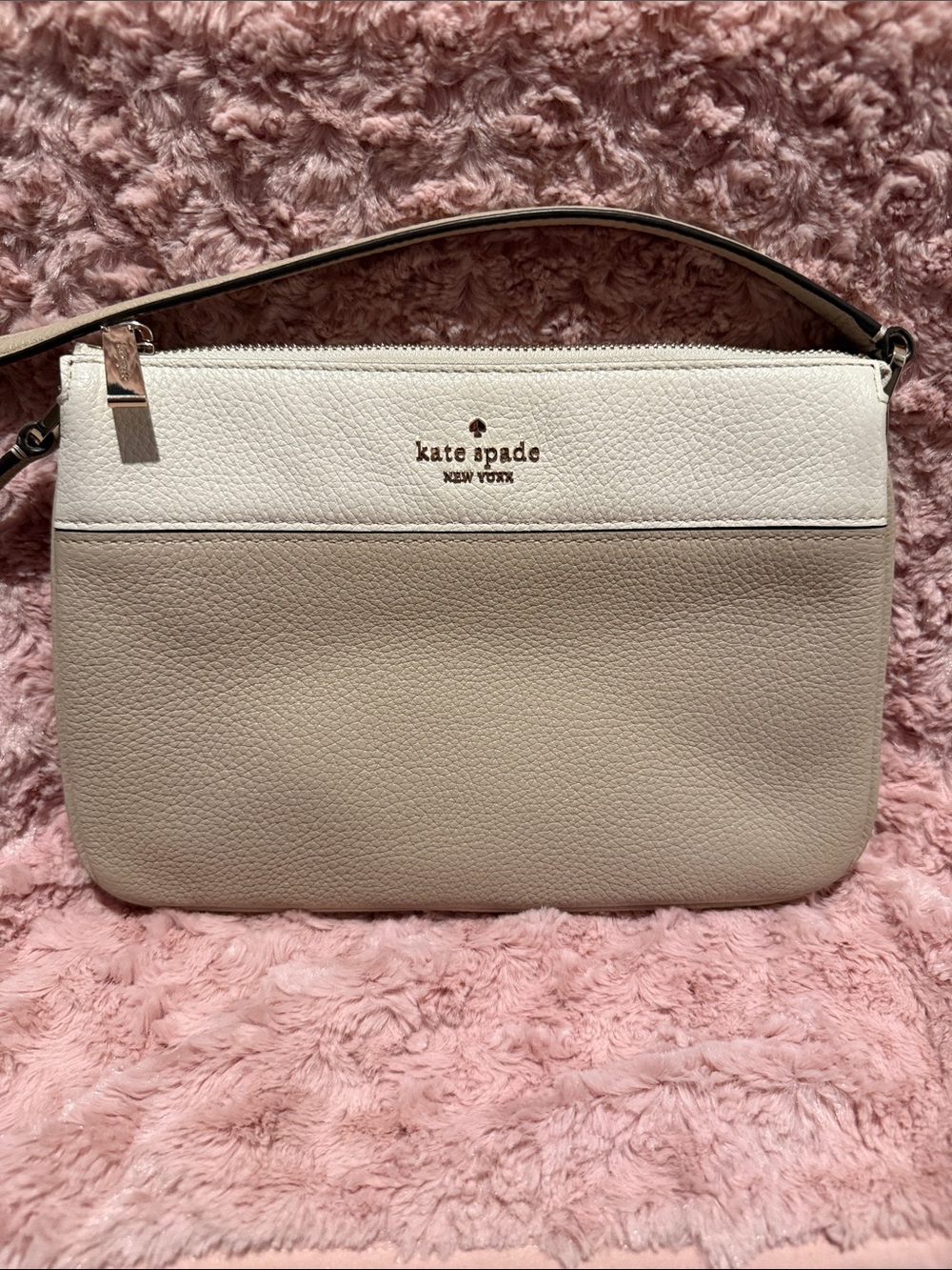 kate spade Two-Tone Cream & Beige Leather Crossbody